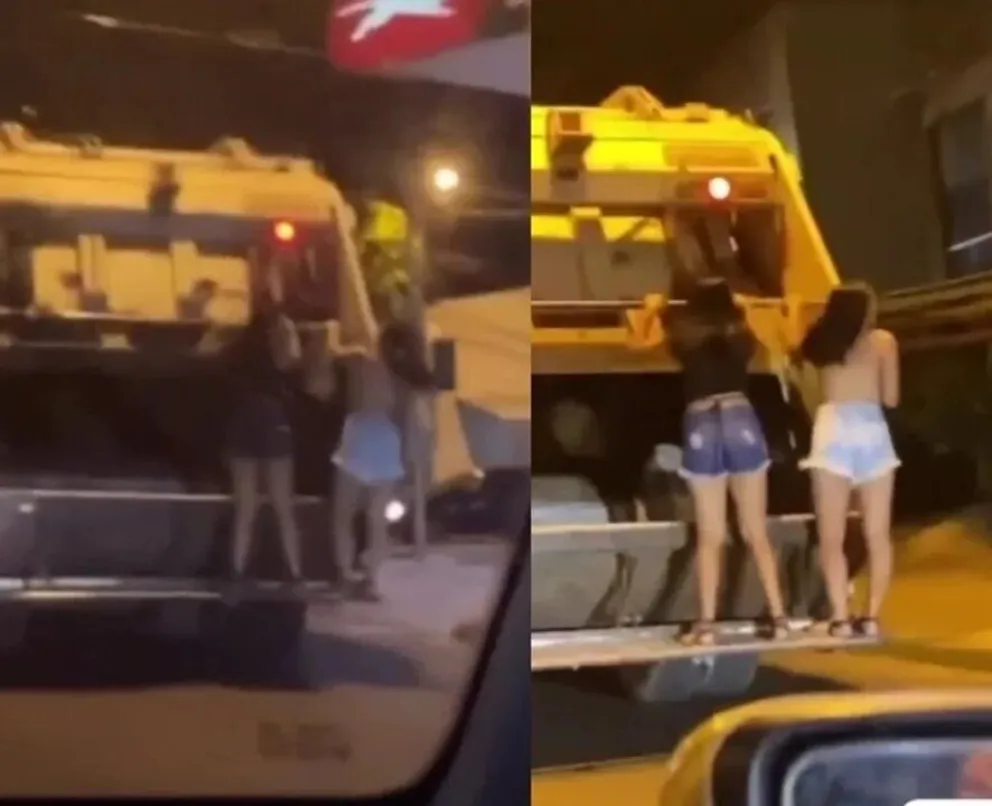 Dos jóvenes roquenses “se tomaron” un camión de la basura para llegar al boliche 