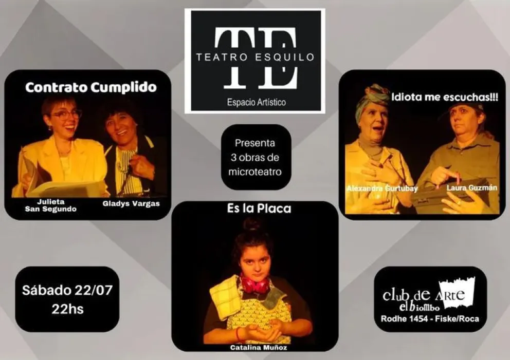 Para agendar: tres obras de microteatro en Club de Arte “El Biombo”