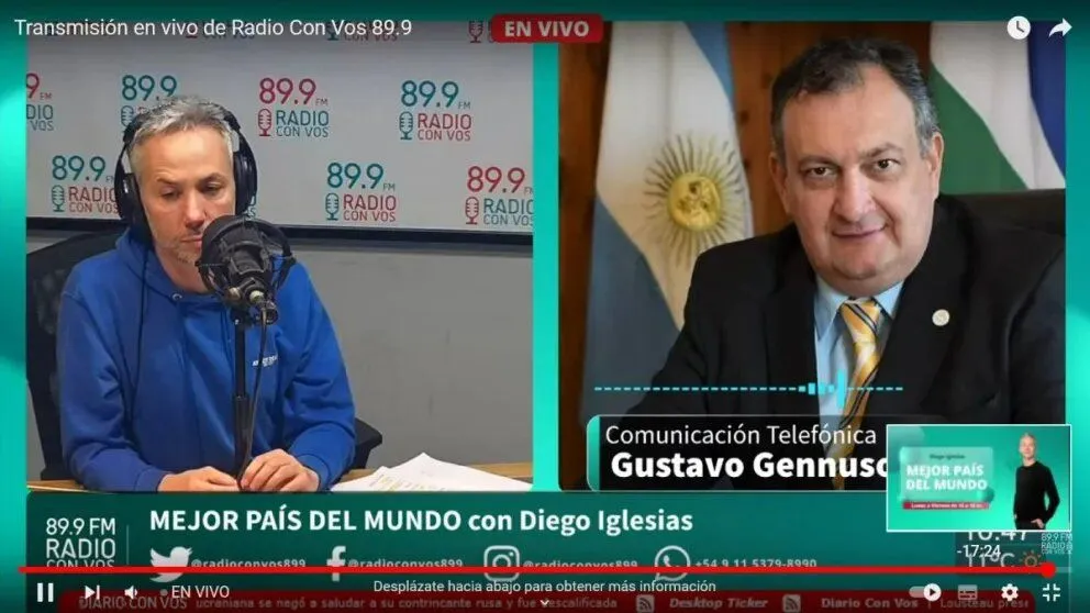 Gennuso denunció amenazas de muerte y disparó contra dirigentes que "lastiman al país"