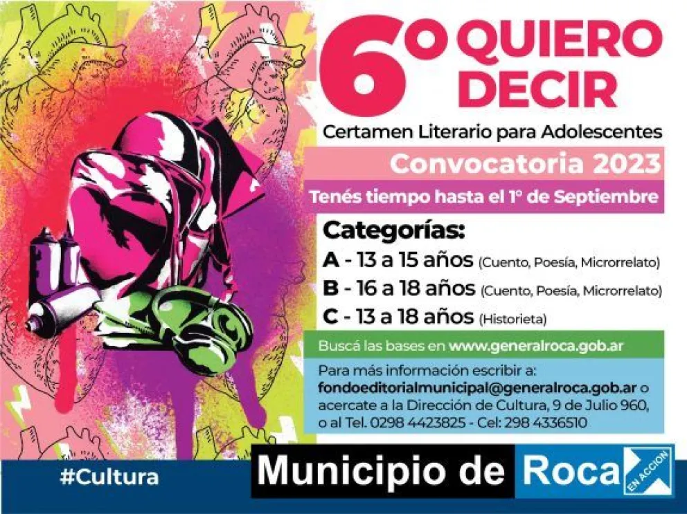 Se extiende el plazo de la convocatoria del Certamen Literario para adolescentes "Quiero decir"