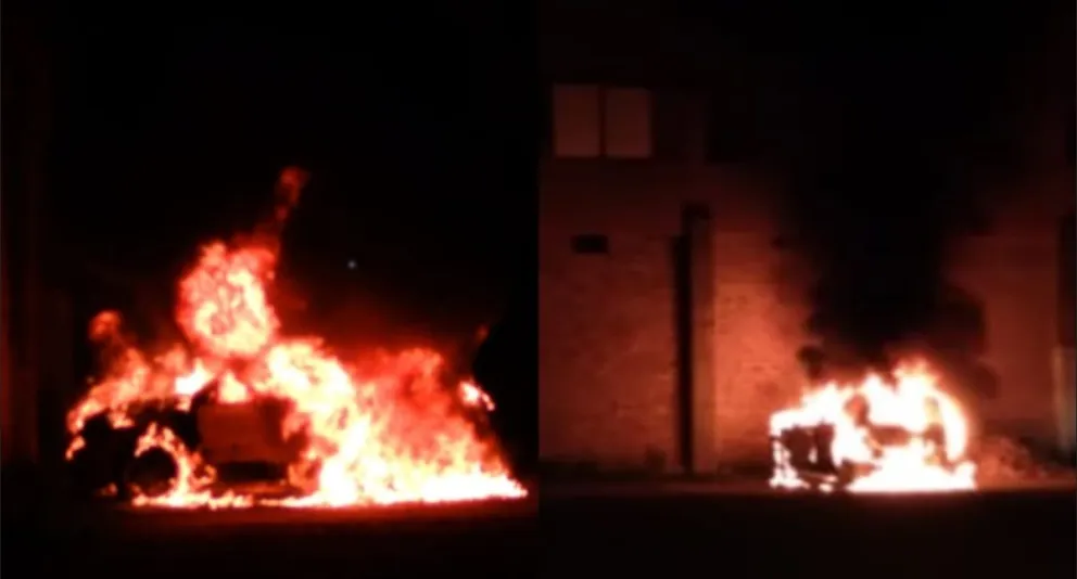 El incendio de un auto en un barrio de Allen causa preocupación en los vecinos