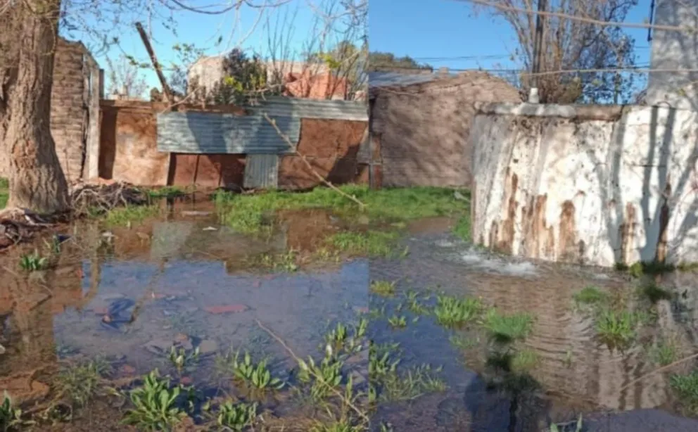 Vecina  de Roca exige soluciones para su casa afectada por el desborde de agua