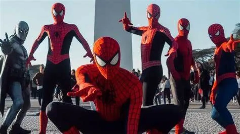 Impresionante encuentro de Hombres Araña en el Obelisco: ¿lograron el récord mundial?
