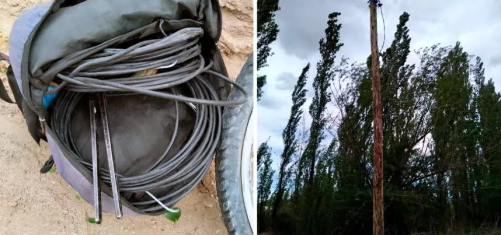 Detienen a un hombre con más de 60 metros de cables robados