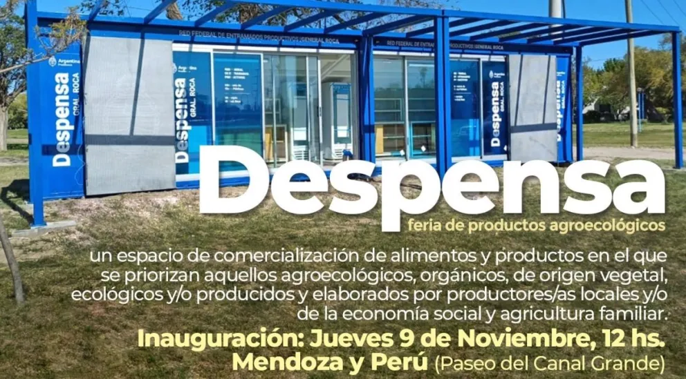 ¡Ahora si! Mañana se inaugura le Despensa de Roca, un espacio para comercializar productos orgánicos y saludabes