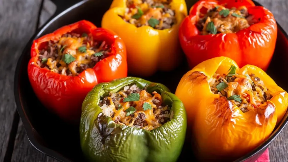 Una comida distinta: morrones rellenos a la parrilla