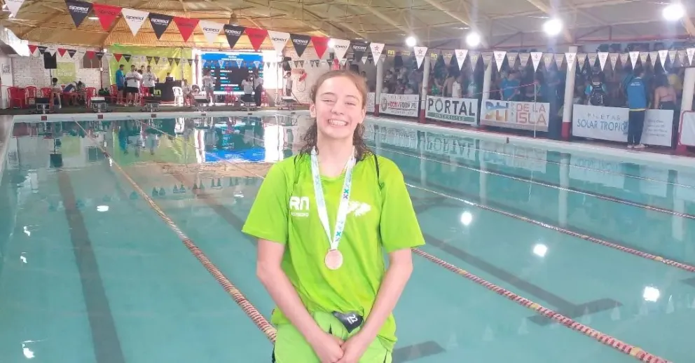 La roquense Magalí Giménez se subió al podio en natación de los Juegos de la Araucanía 