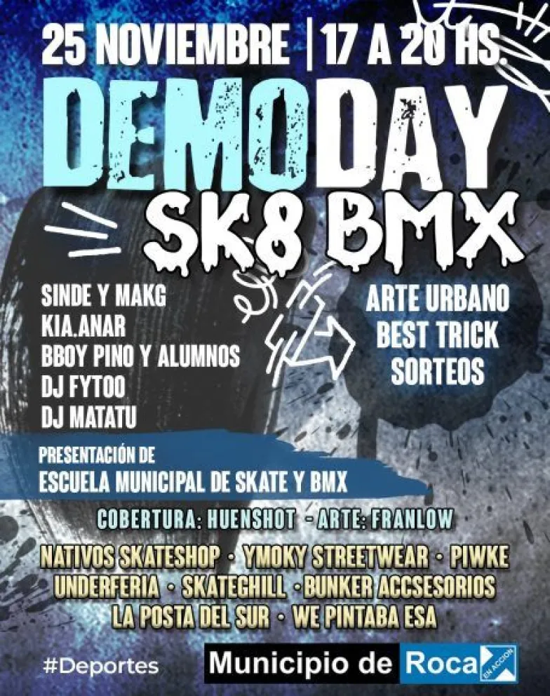 Se viene el "Demo Day" de la Escuela Municipal de Skate y BMX 