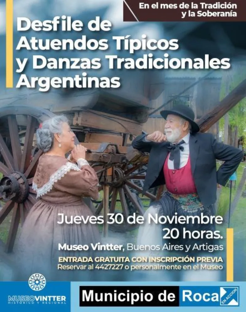 Se viene el desfile histórico de atuendos y danzas tradicionales en el Museo Vintter
