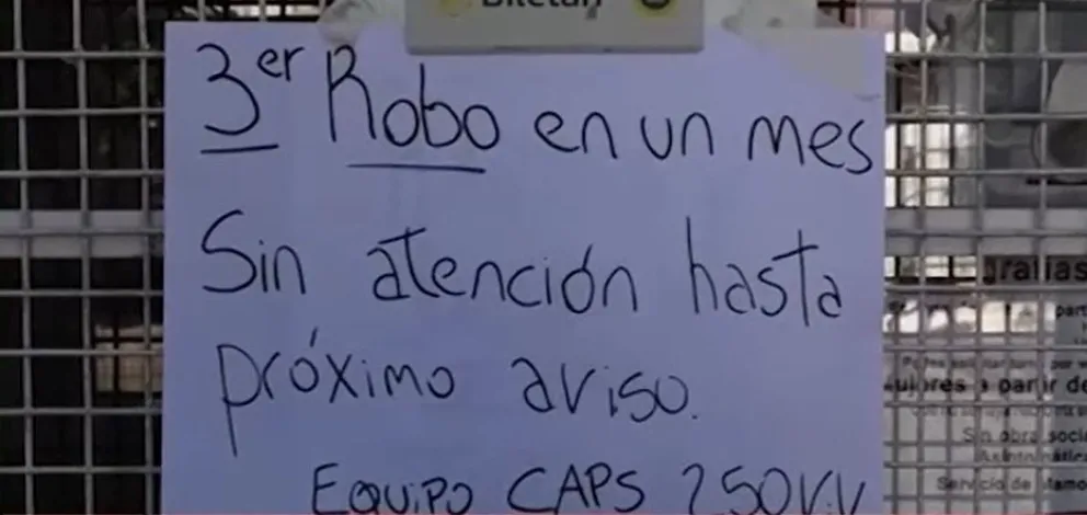 Robaron por tercera vez en un mes en el Centro de Salud de las 250 viviendas