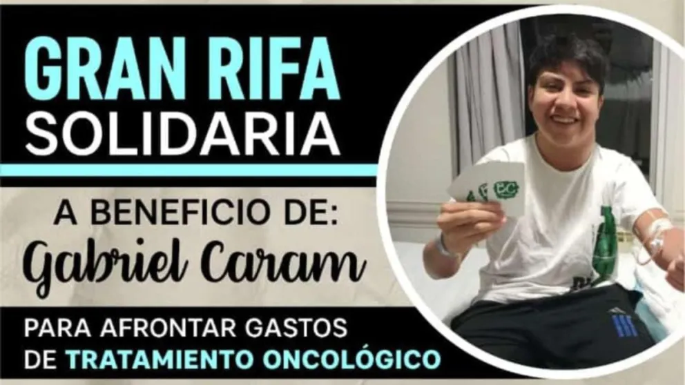 “Todos por Gabriel Caram”: realizan rifa solidaria ante su batalla contra el cáncer 