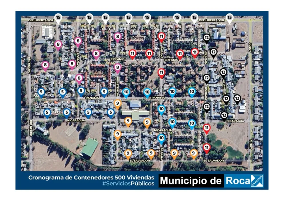 Los contenedores azules llegaron al barrio de las 250 Viviendas