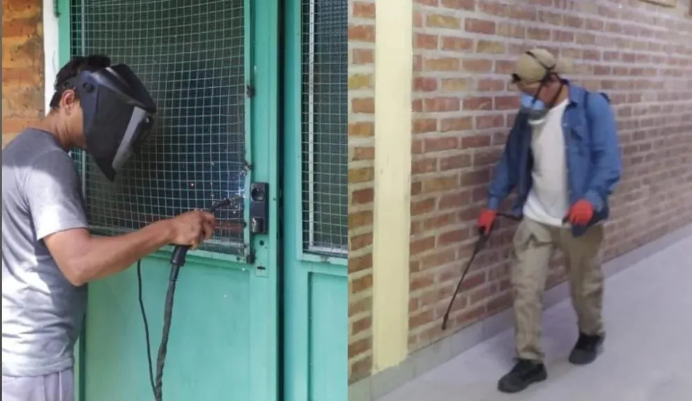 Previo al retorno a las aulas: Realizaron trabajos de limpieza y reparación en escuelas de Roca