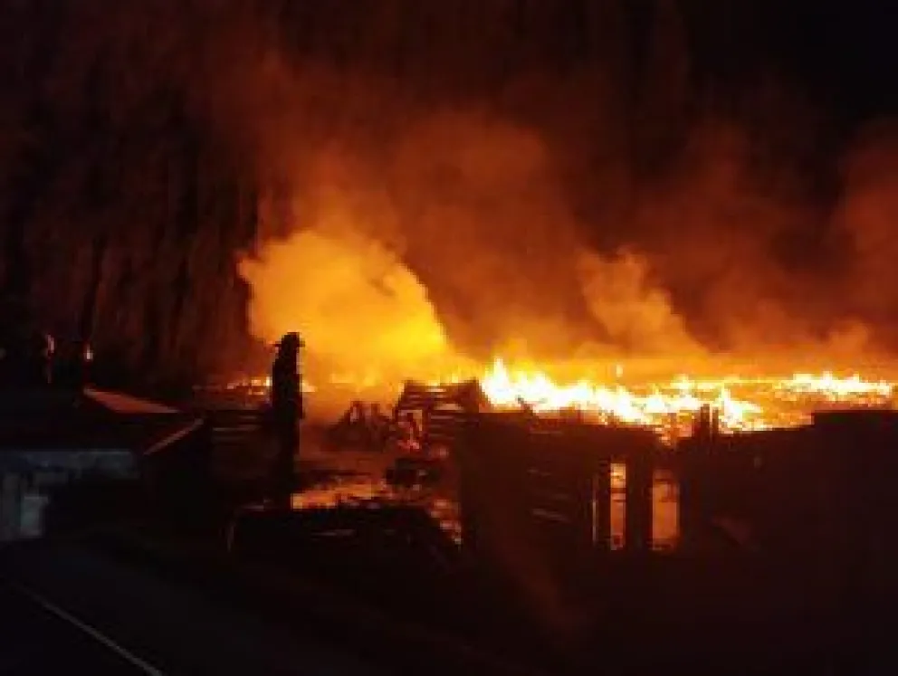 Más de 30 bomberos trabajaron para contener un voraz incendio a la vera de la Ruta 22