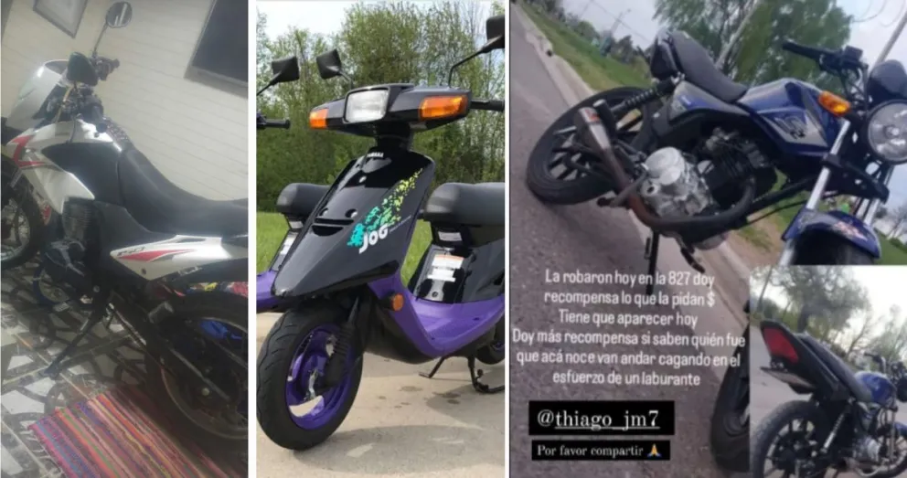Tres motos robadas durante el fin de semana