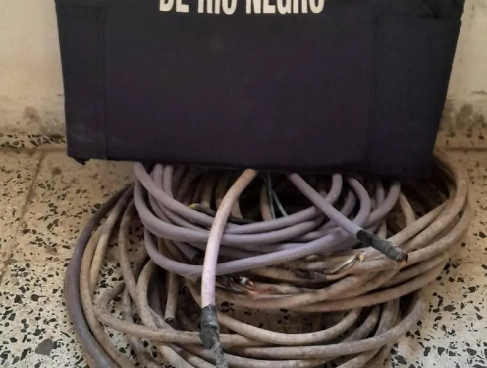 Arrancaron 25 metros de cable del alumbrado público y fueron detenidos
