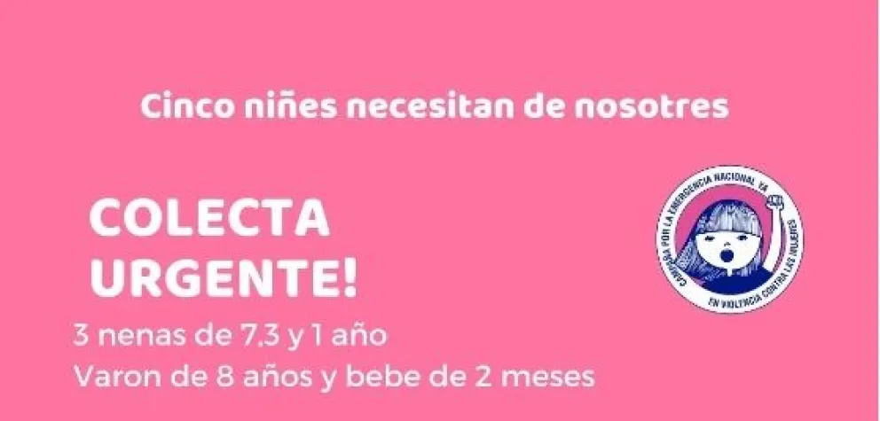 Realizan una colecta para los cinco hijos e hijas de la mujer víctima de femicidio 
