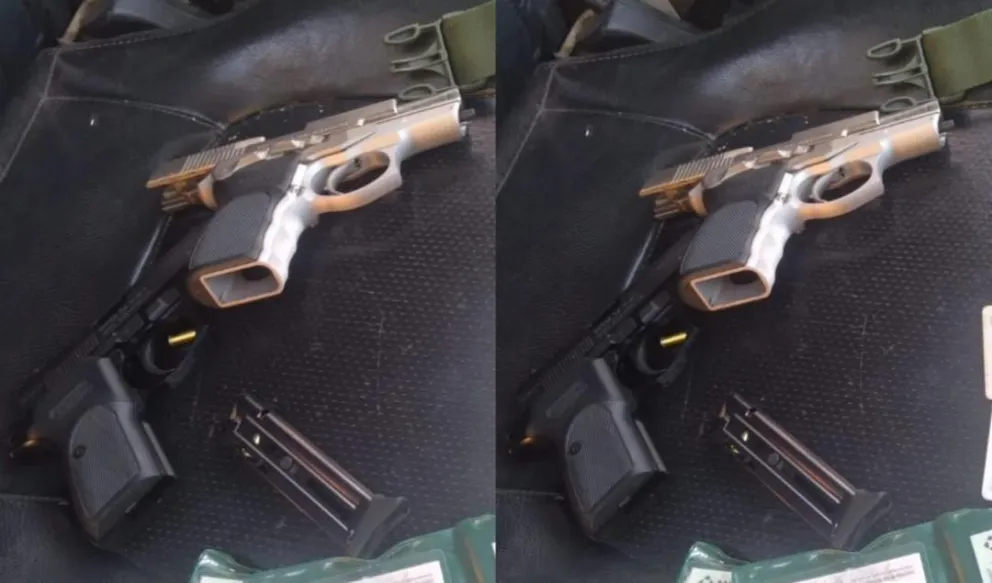 Tras un control policial les encontraron armas de fuego en una riñonera a una familia del Alto Valle