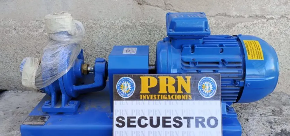 Recuperan en el Alto Valle una bomba industrial valuada en 5 millones de pesos 