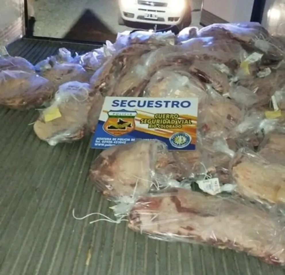 Traía más de 70 costillares a Roca y lo decomisaron en Ruta 22
