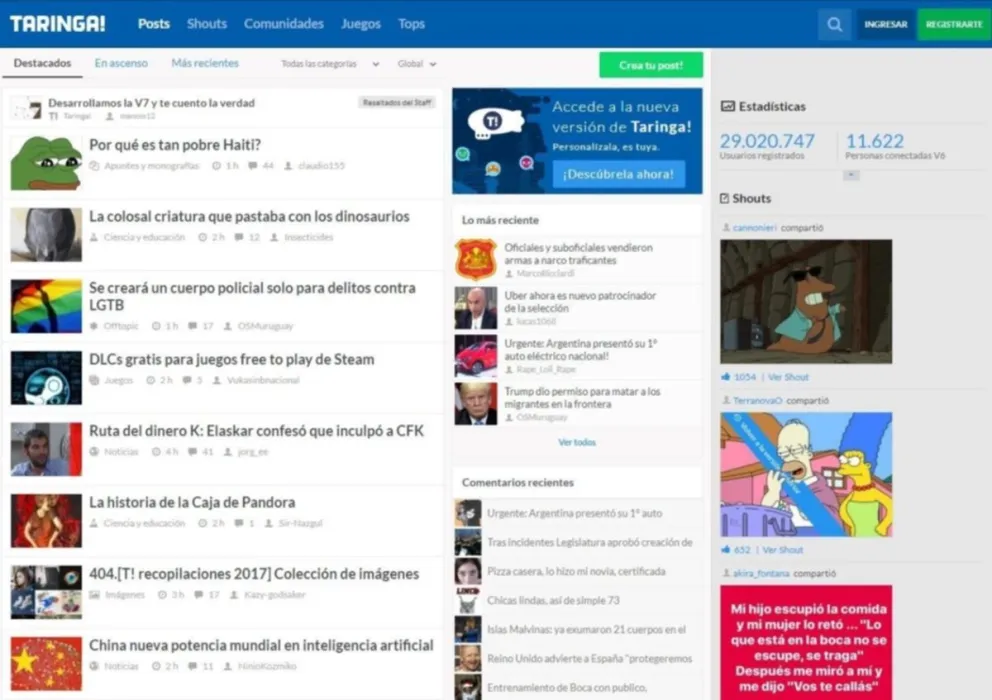 Taringa! se despide del Internet tras 20 años de historia