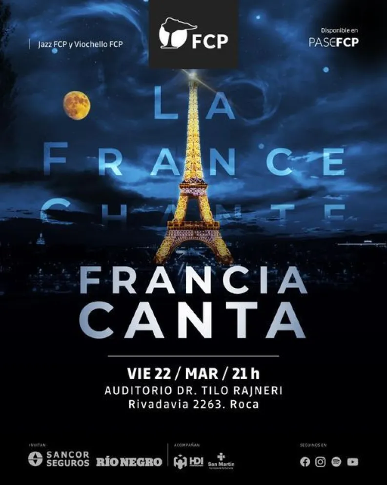 "Francia canta" en Roca: imperdible tributo a las grandes composiciones del país galo