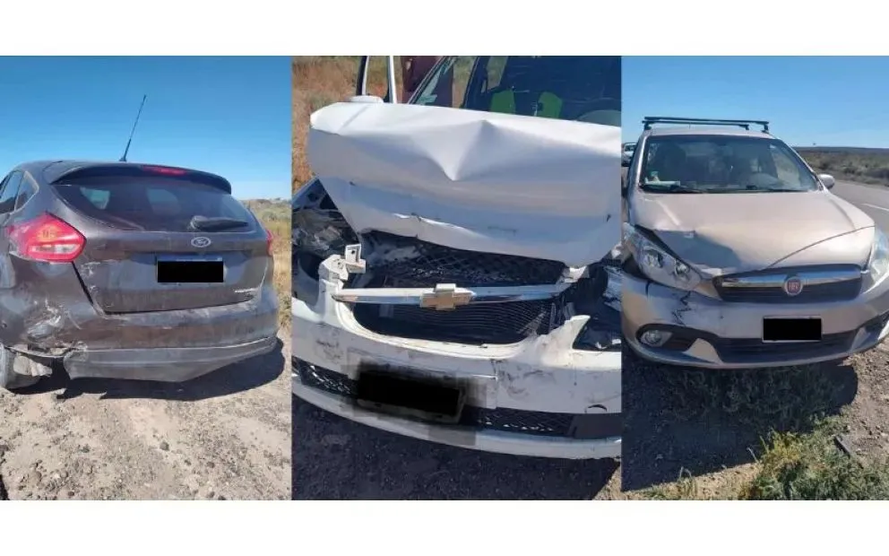 Triple choque entre turistas: la familia roquense se llevó la peor parte