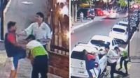 Video: conductor agredió a un inspector de tránsito y lo noquearon de una piña