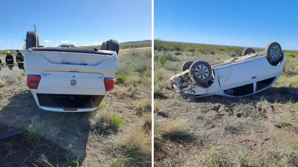 Una familia de Roca protagonizó un vuelco en Ruta Nacimiento 151
