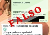 A tener cuidado con los falsos mensajes de WhatsApp en nombre de Aguas Rionegrinas 