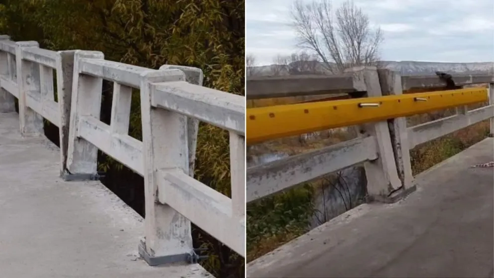 Un camión habría roto una baranda del puente Puente de Paso Córdoba