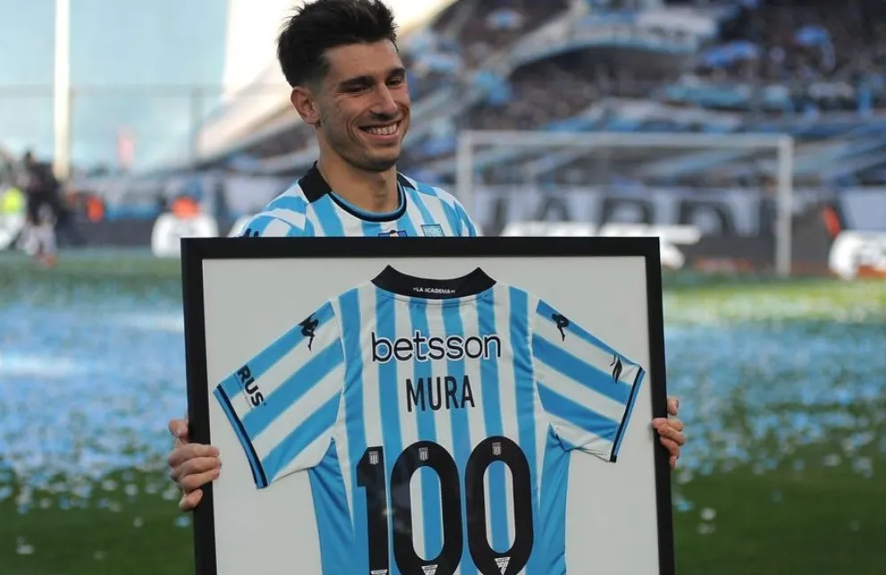 El roquense Facundo Mura llegó a los 100 partidos en Racing Club 