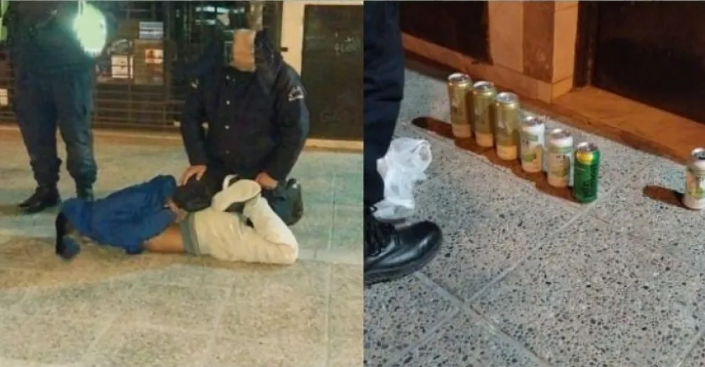 Se robaban las bebidas para la previa y los enganchó la policía  