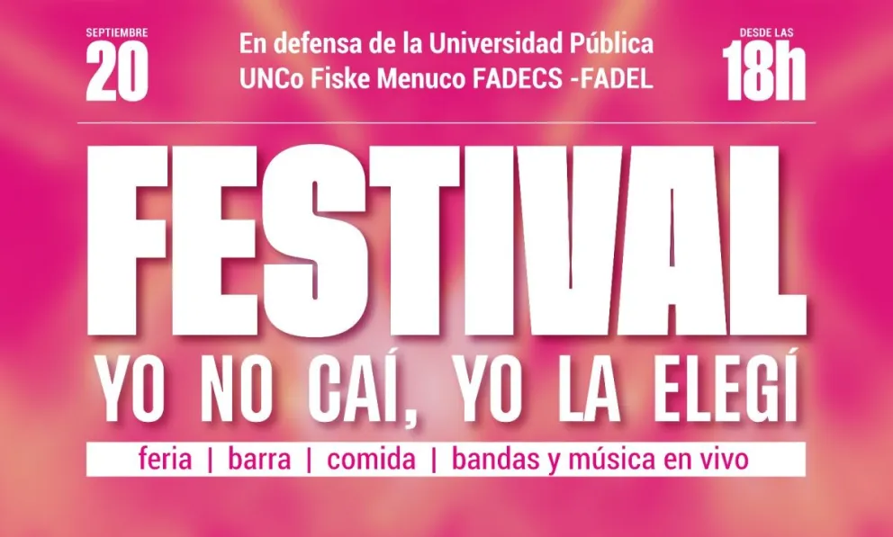 Festival en defensa de la educación pública en Roca: conocé la grilla de actividades