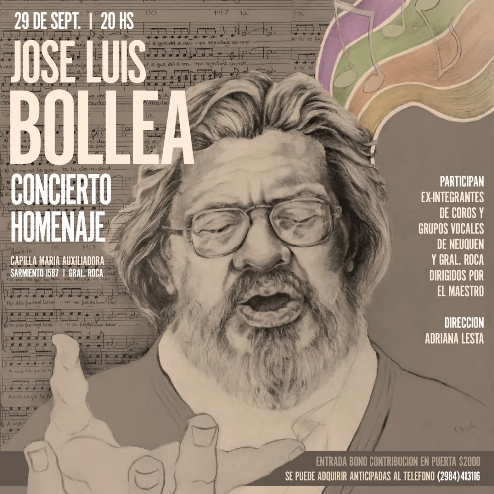 Gran concierto homenaje a José Luis Bollea en Roca