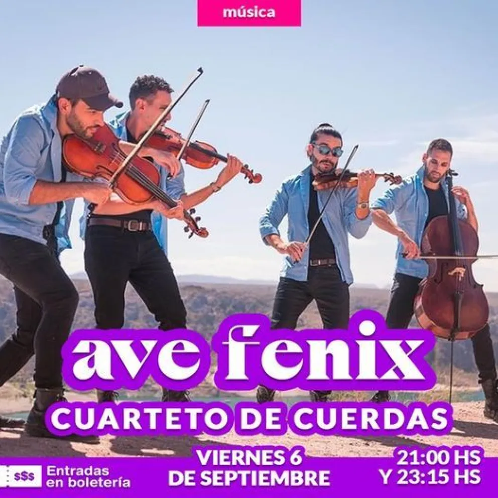 Llega a Roca “Ave Fénix”, una cita especial con el cuarteto de cuerdas que es furor en Argentina
