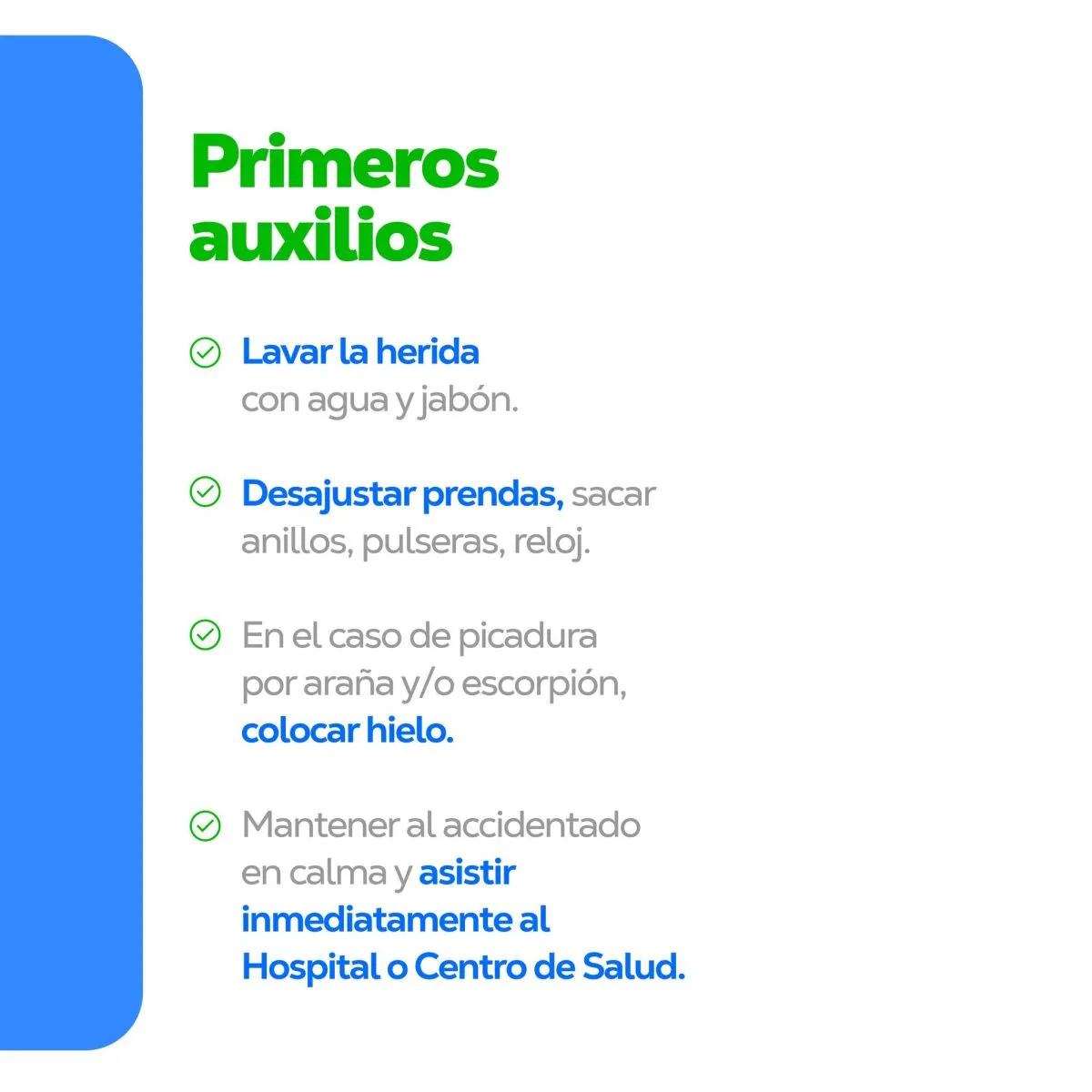 primeros auxilios por picaduras de ara&ntilde;as