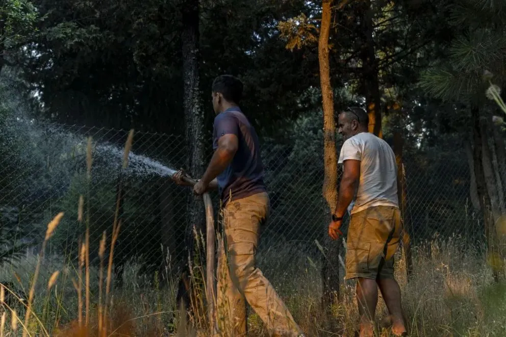 Este martes se desató un foco secundario en Ruta 40 Norte. Foto (Euge Neme)