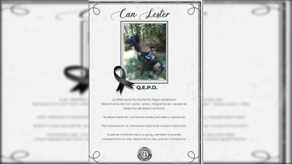 Lester llevaba varios años dentro de la Policía de Río Negro. Fuente: (Gentileza)