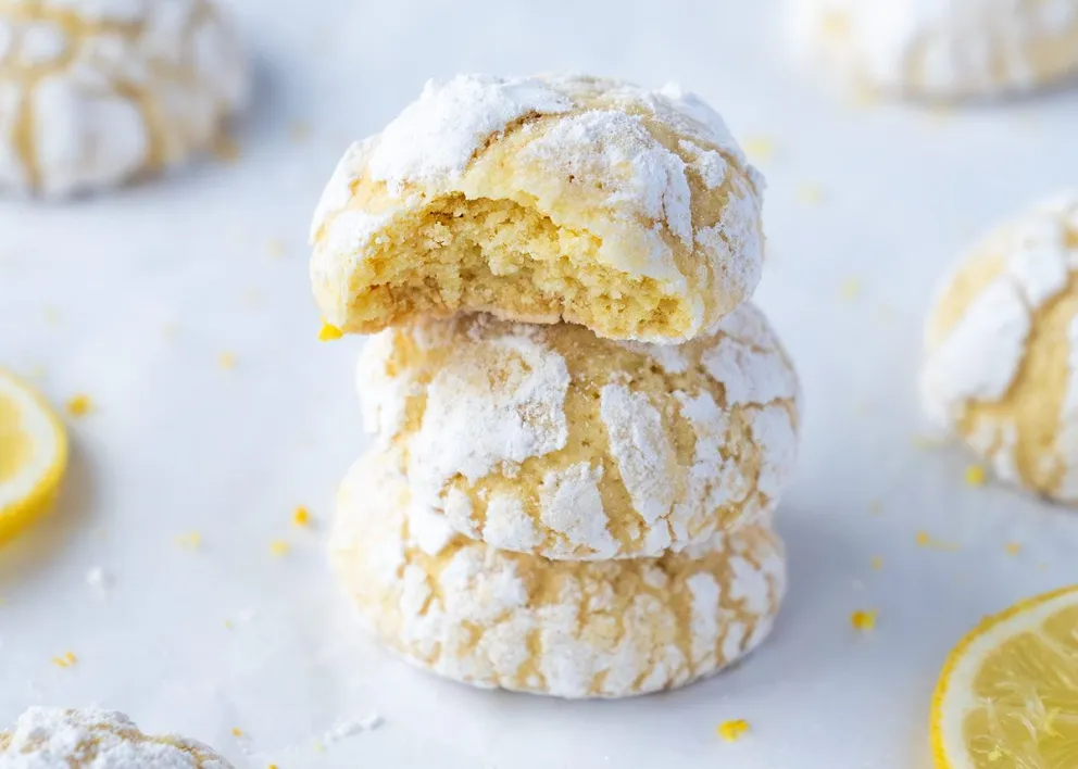 Galletitas craqueladas de limón: una opción original.