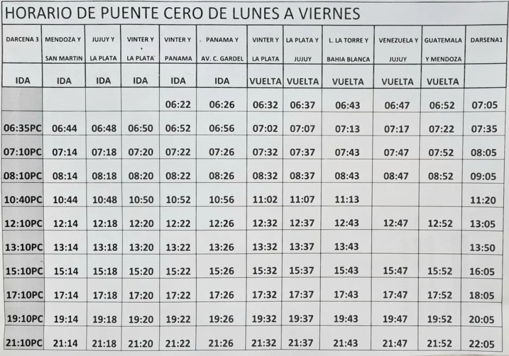Esta semana empezaron a regir los nuevos horarios de la Cooperativa 1° de Septiembre
