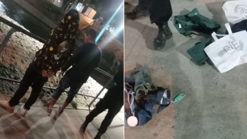 Efectivos constataron que el vidrio de la puerta del local estaba roto. (Foto gentileza)