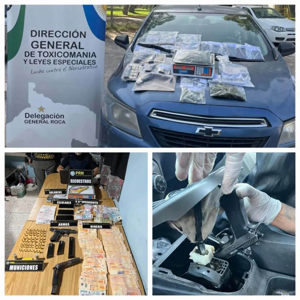 En el auto escondían armas y balas. 