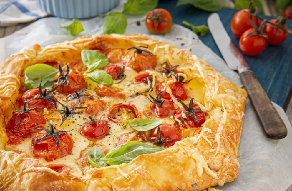 Tarta caprese en casa.