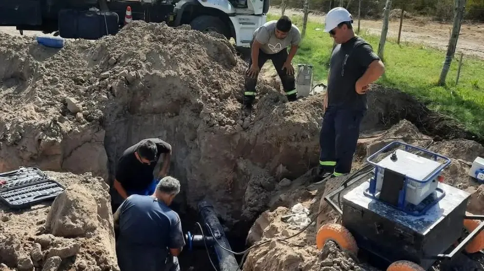 La obra de agua potable en Fiske Menuco, una vez finalizada, beneficiará a 286 familias. (Foto Gobierno de Río Negro)