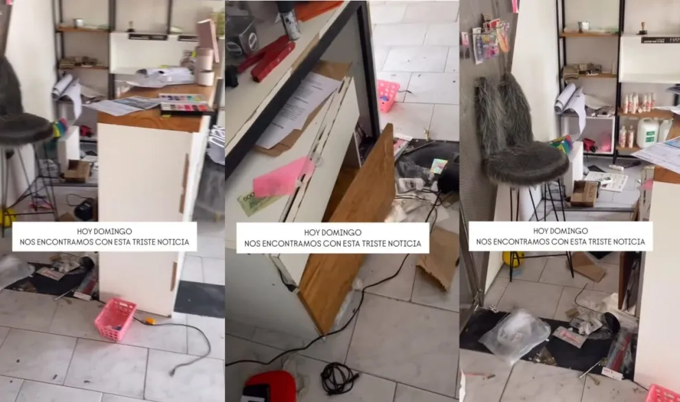 Quienes ingresaron al local revolvieron y dejaron destrozos. Foto: (Gentileza)