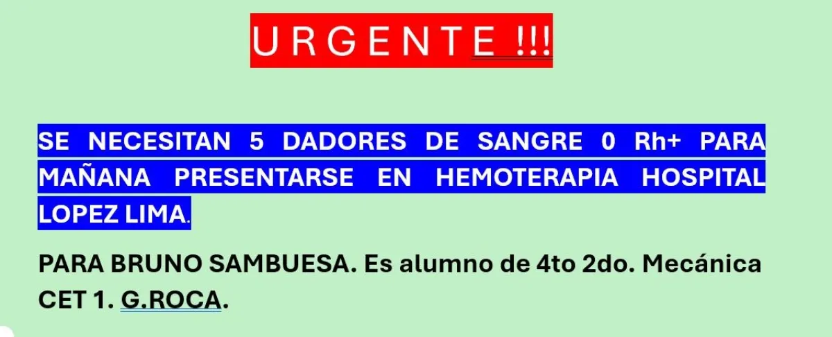 Cinco donantes de sangre para Bruno