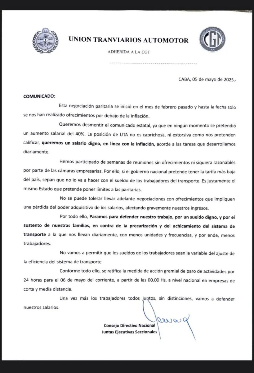 As&iacute; es la medida definida por la UTA. Foto (UTA).