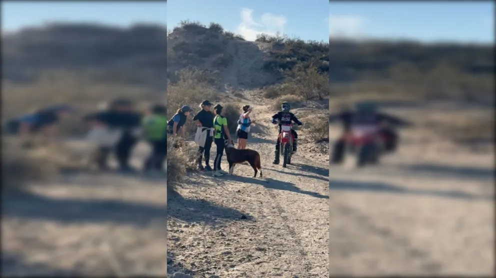 Una de las personas que circulaba a bordo de una motocicleta fue interceptada por una corredora.