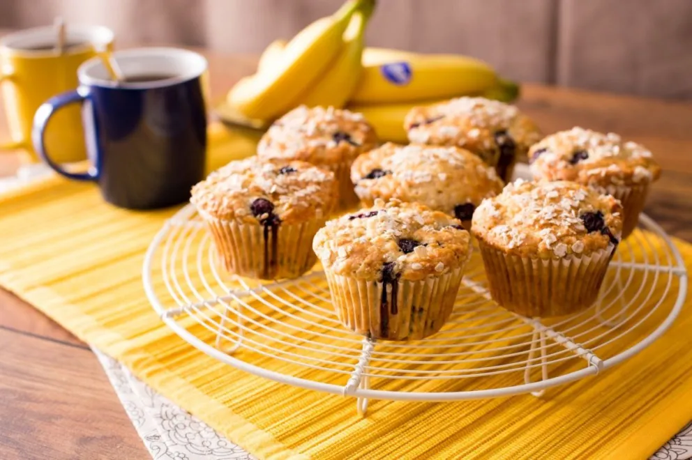 Muffins de banana y avena. 